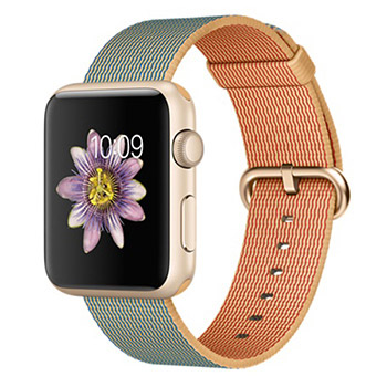 Apple Watch Gold Case with Gold Royal Blue Woven Nylon 42mm