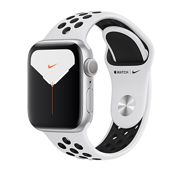 Apple Watch Series 5 40mm Silver Aluminum Case with Nike Sport Band